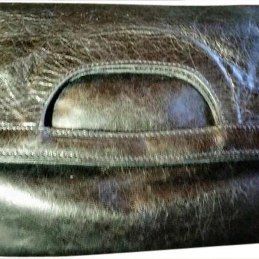 Nordstrom Black leather foldover clutch
